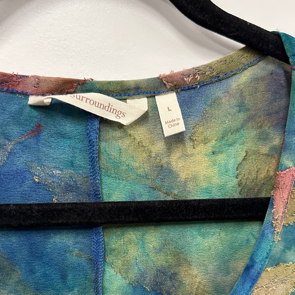 Soft Surroundings Leaf Patterned Multicolor Long … - image 2